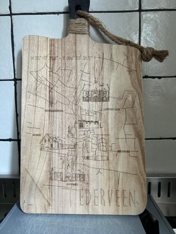 Serveerplank met Ederveen dorp